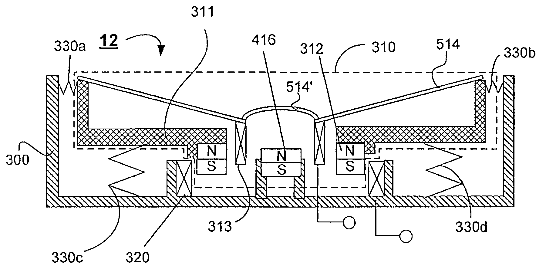 Vibration speaker and a portable electronic device comprising the vibration speaker