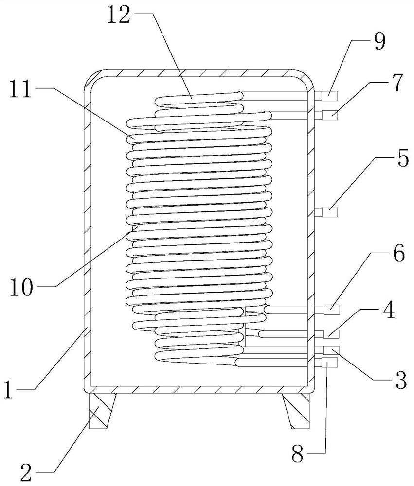 Directly-heated water tank inner container of air energy water heater