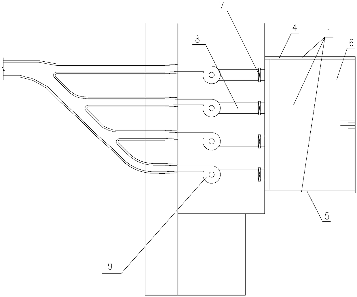 Plant tail water arrangement structure for situation characterized by large amplitude of water level of downstream region