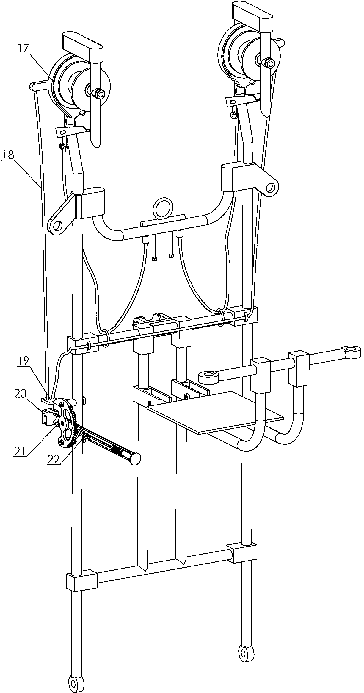 Aloft traveling device for ascending height during hot-line work