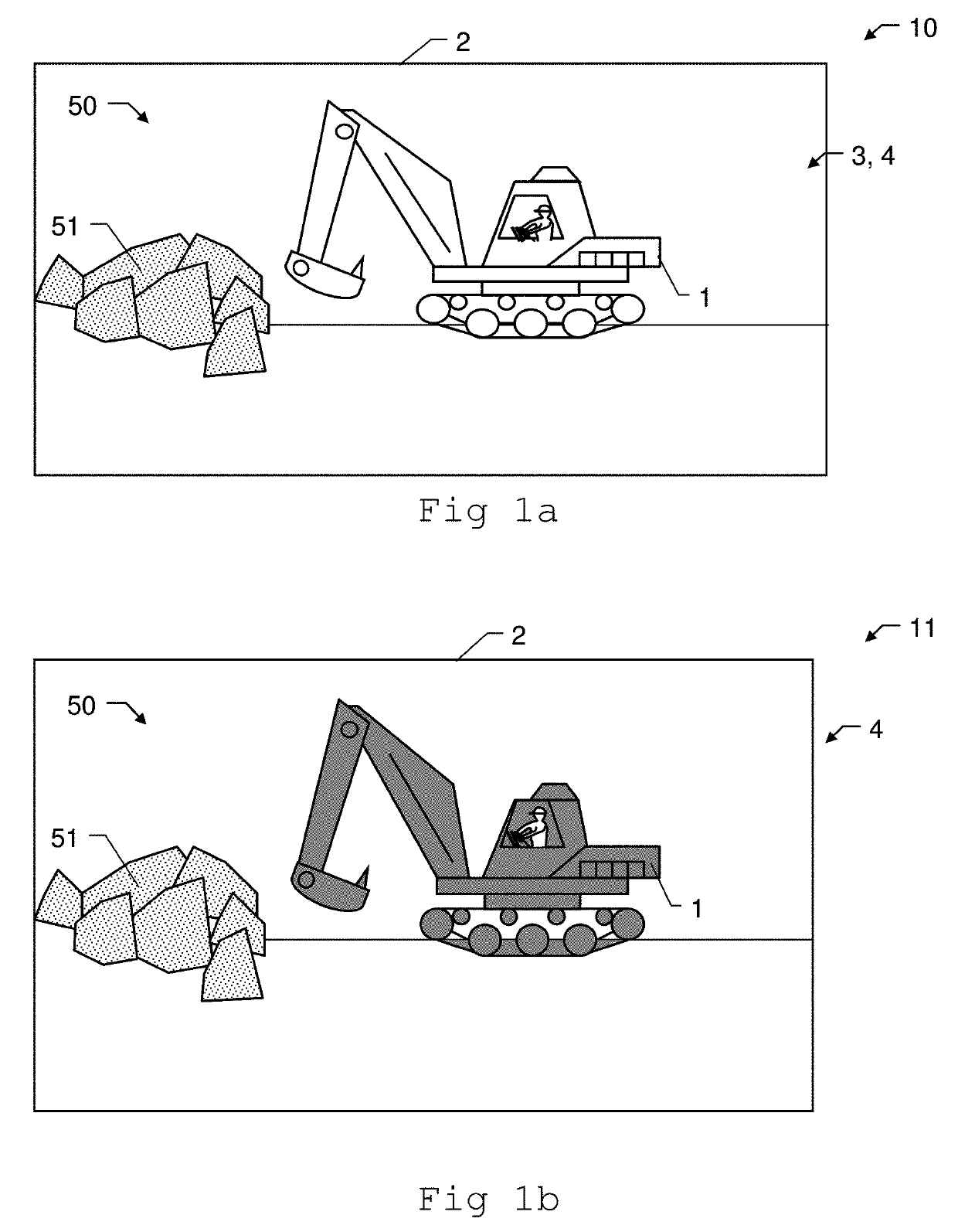 Method and device for augmenting a person's view of a mining vehicle on a mining worksite in real-time