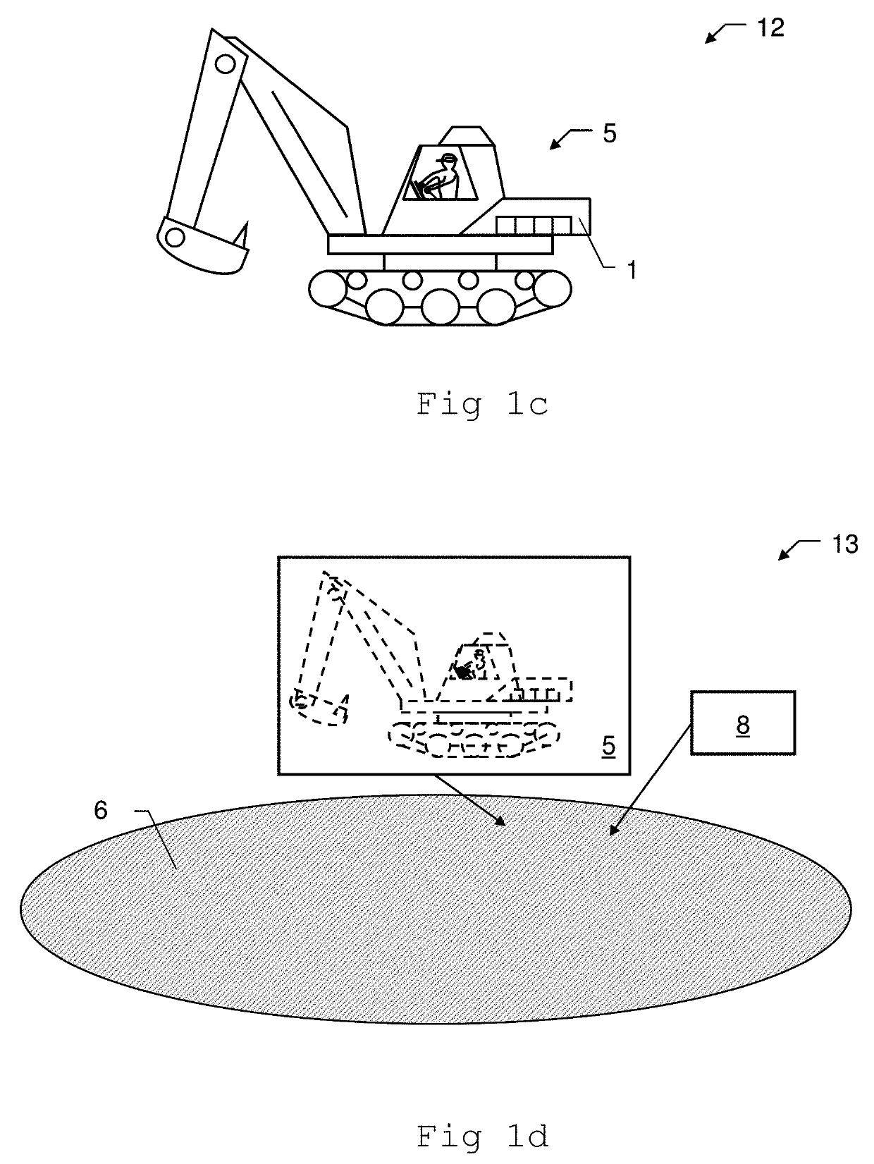 Method and device for augmenting a person's view of a mining vehicle on a mining worksite in real-time