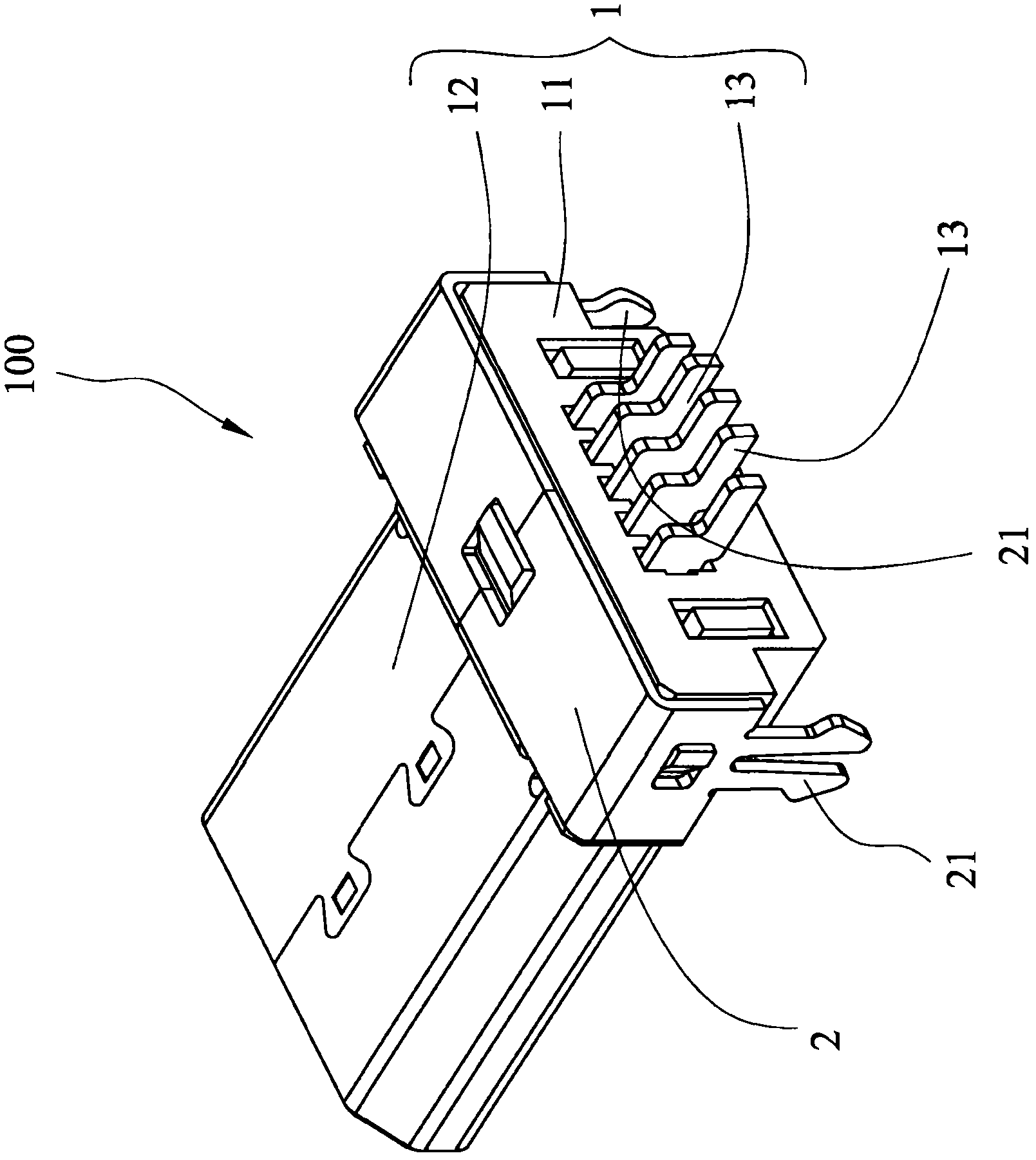 Connecting pin appressed type miniature connector