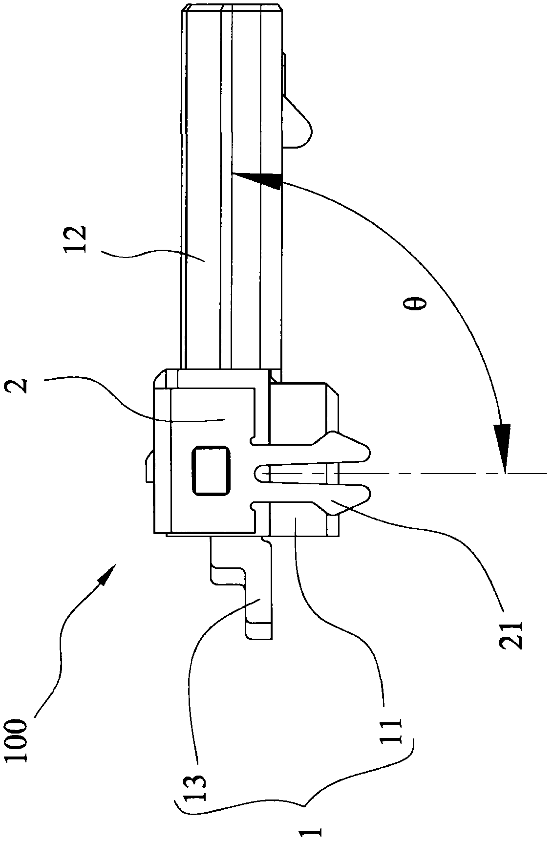 Connecting pin appressed type miniature connector