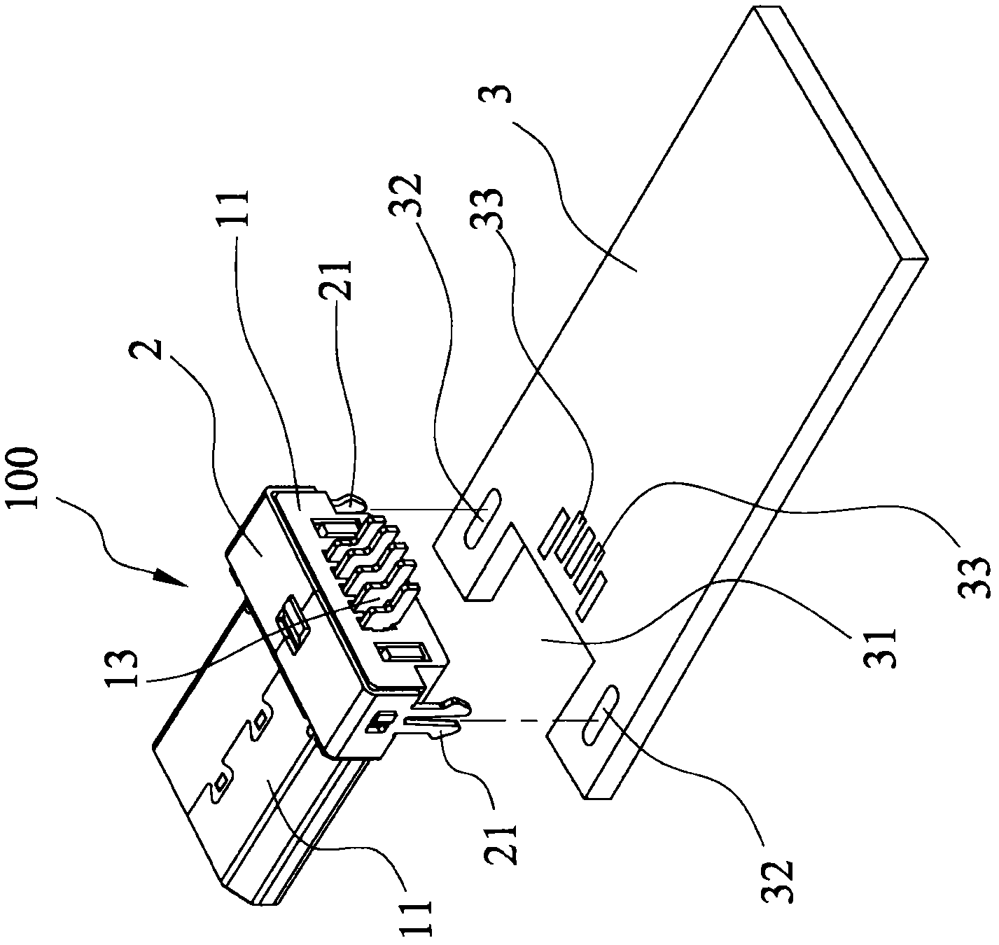 Connecting pin appressed type miniature connector