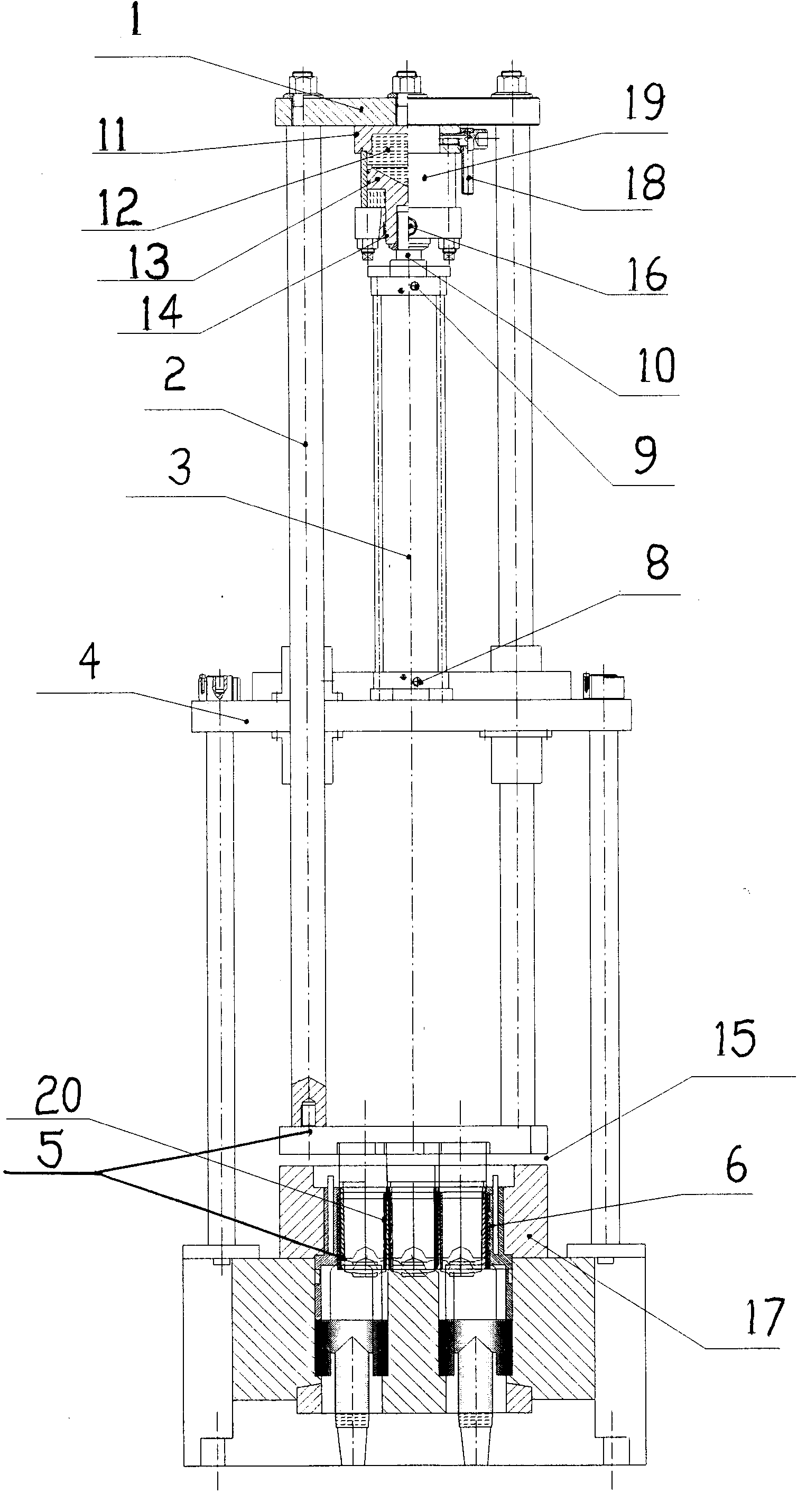 Reducing piled force-expanding type oil cylinder opening-closing device and using method thereof