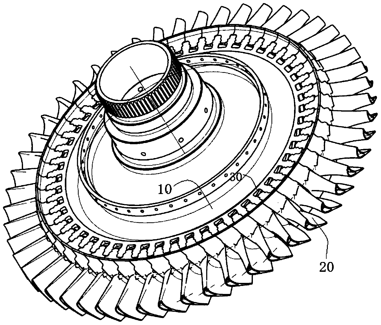 Turbine disc and blade locking mechanism for turboprop engine