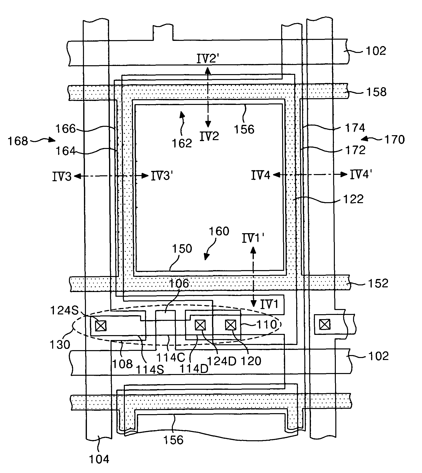 Liquid crystal display device having storage lines overlapping active layers formed of polysilicon material