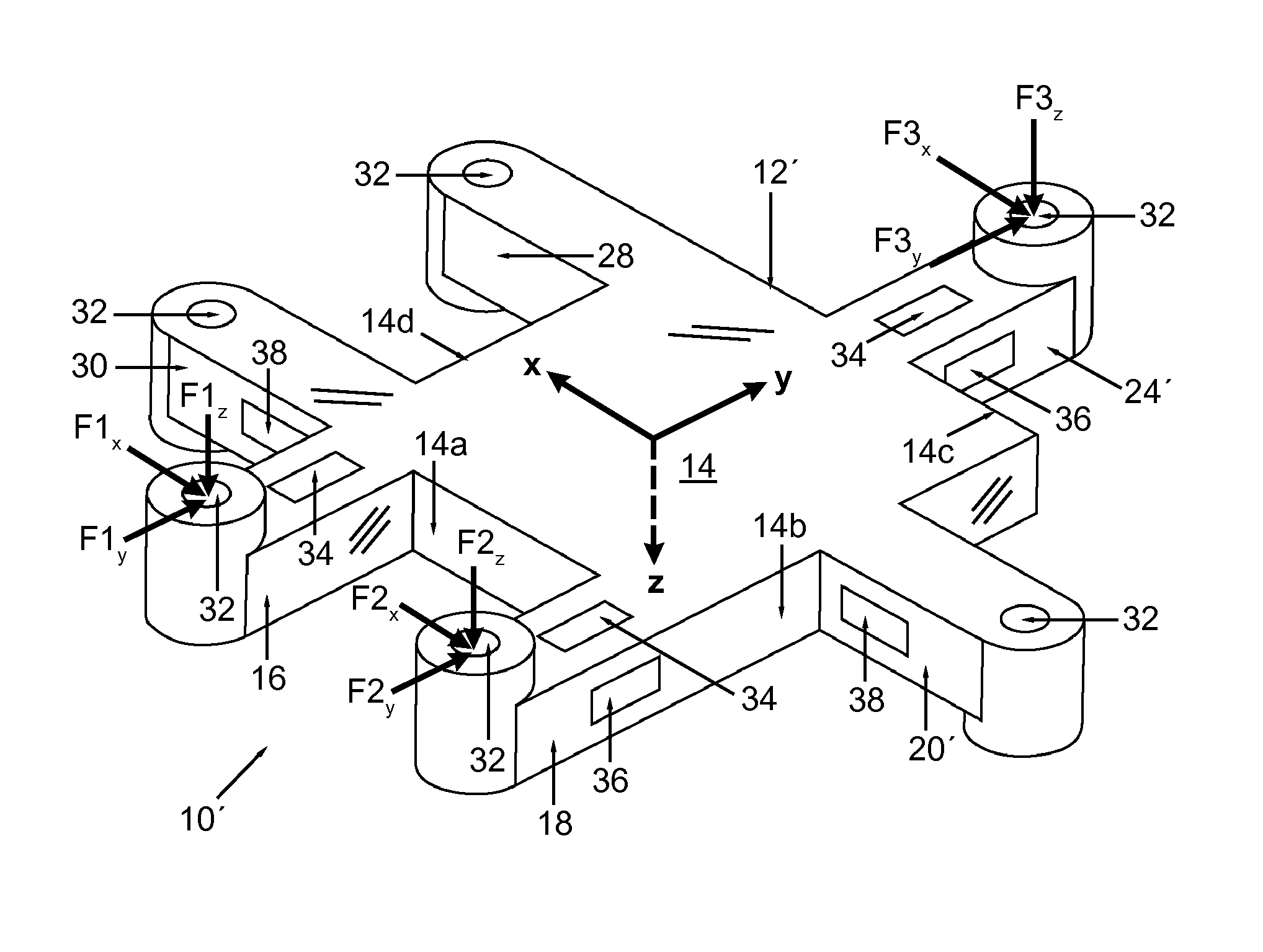 Load transducer and force measurement assembly using the same