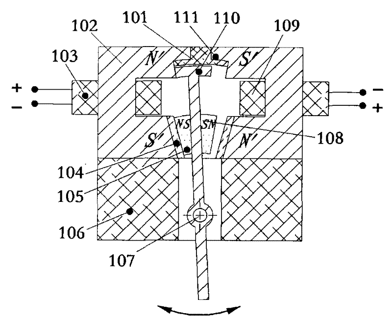 Method and device for generating mechanical reciprocating bistable motion by virtue of electromagnetism