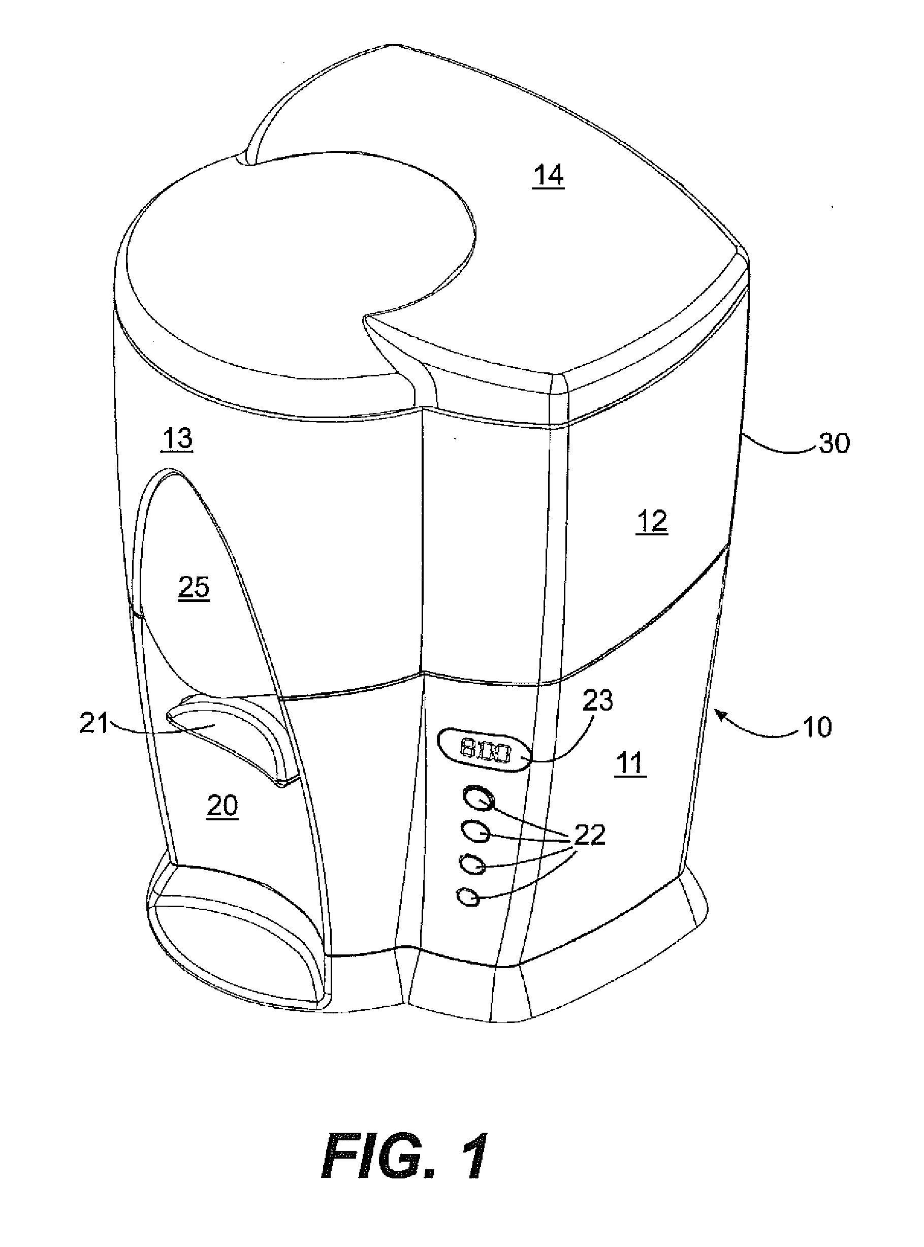 Hot beverage maker with cup-actuated dispenser