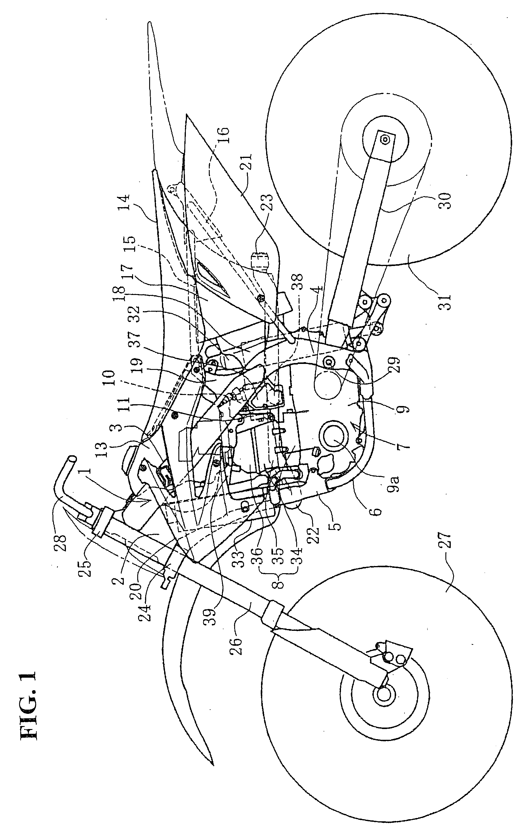 Electric component support structure for motorcycle