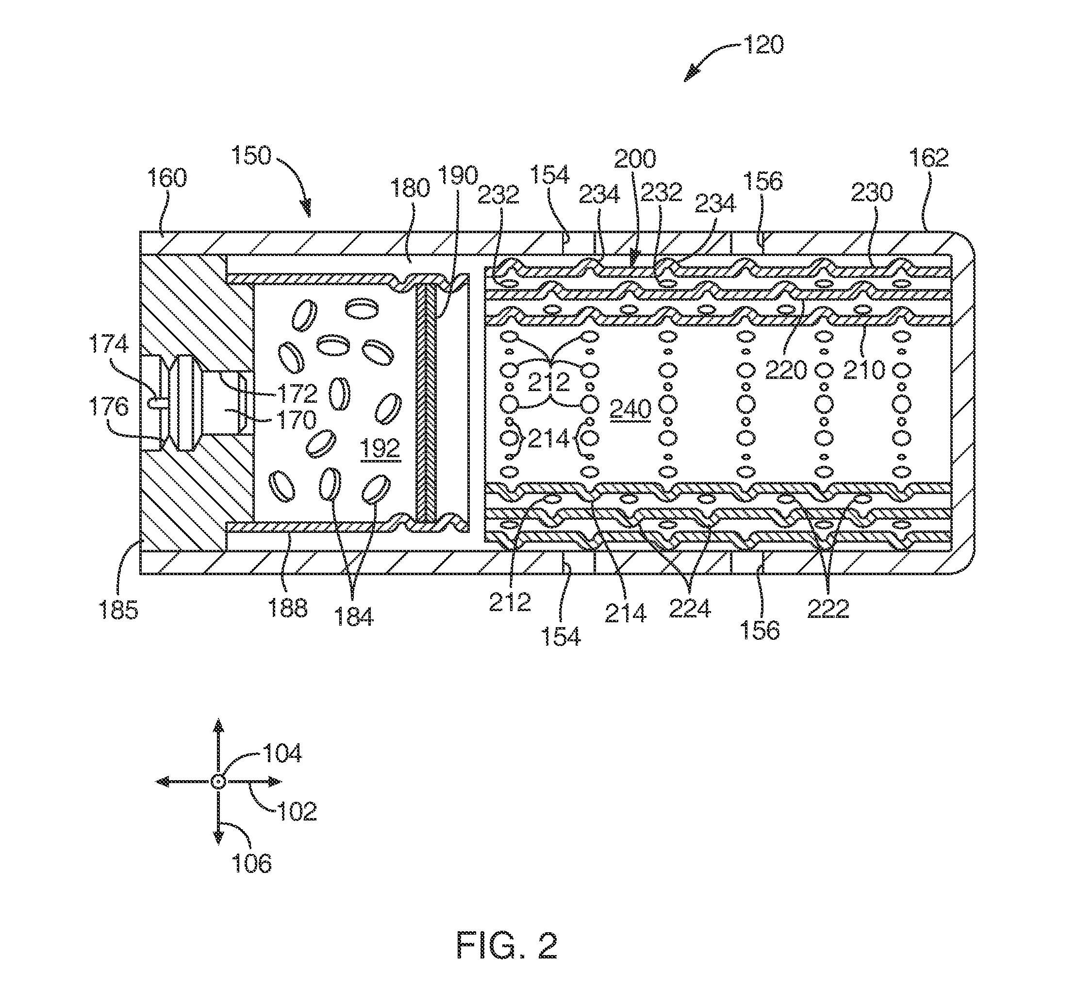 System and method for inflation gas filtration through a tortuous flow pathway