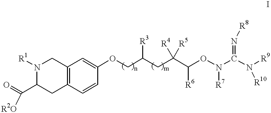 Tetrahydroisoquinoline-3-carboxylic acid alkoxyguanidines as integrin antagonists