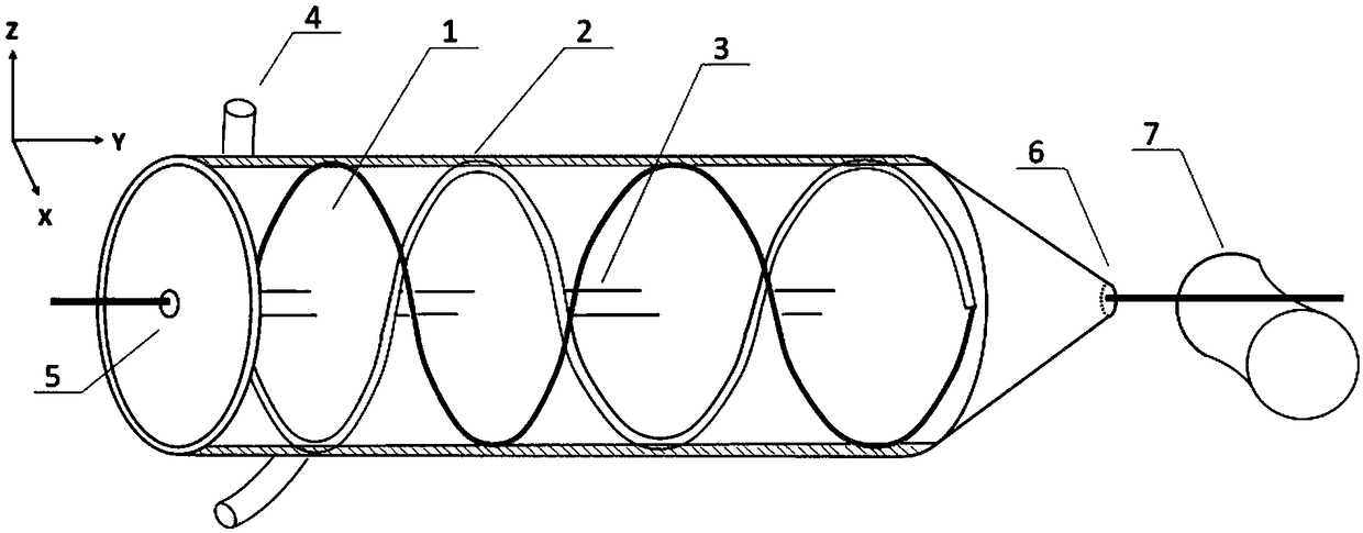 A variable-pitch double-helix air-cooling device suitable for water-soluble silk