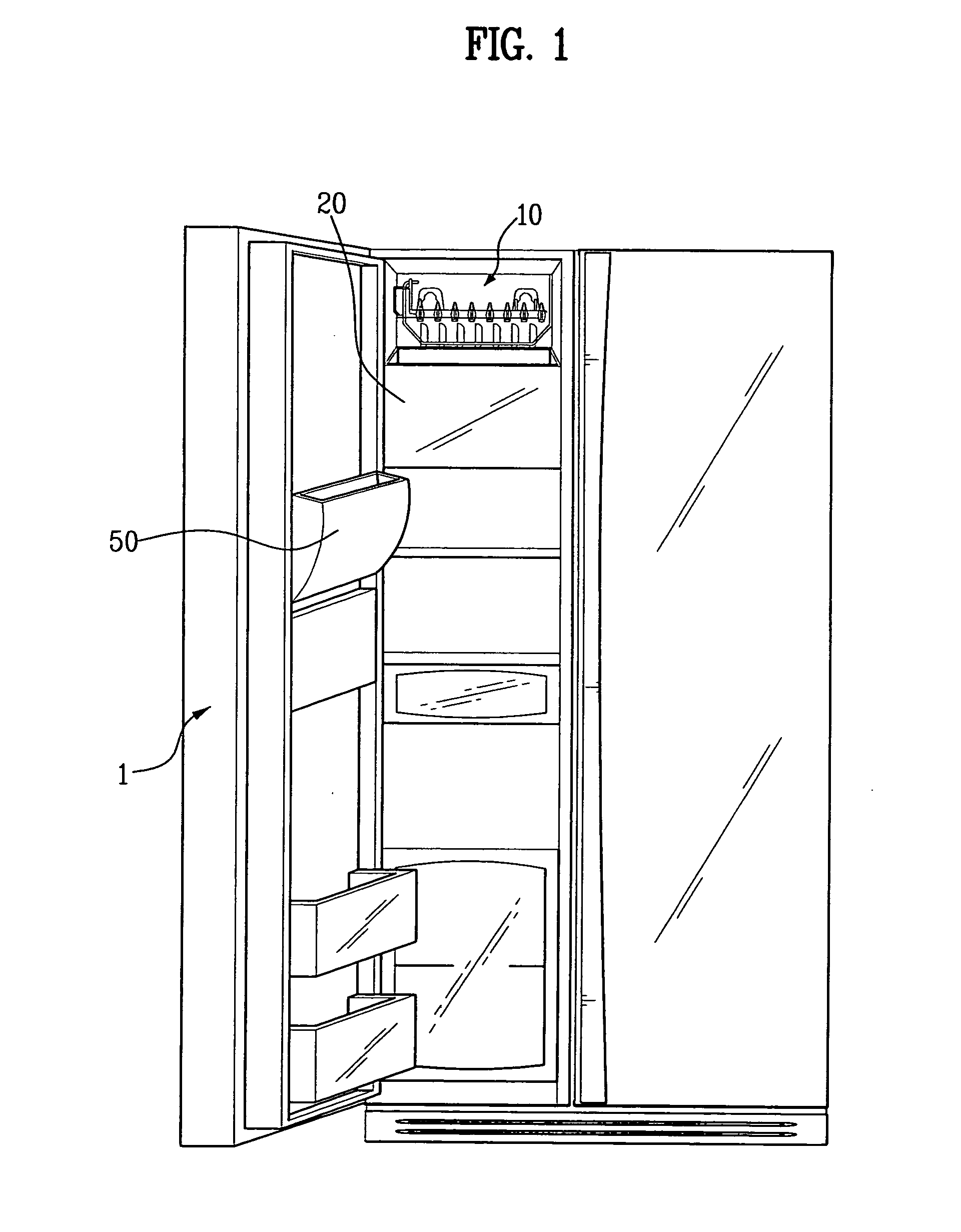 Ice supply system of refrigerator