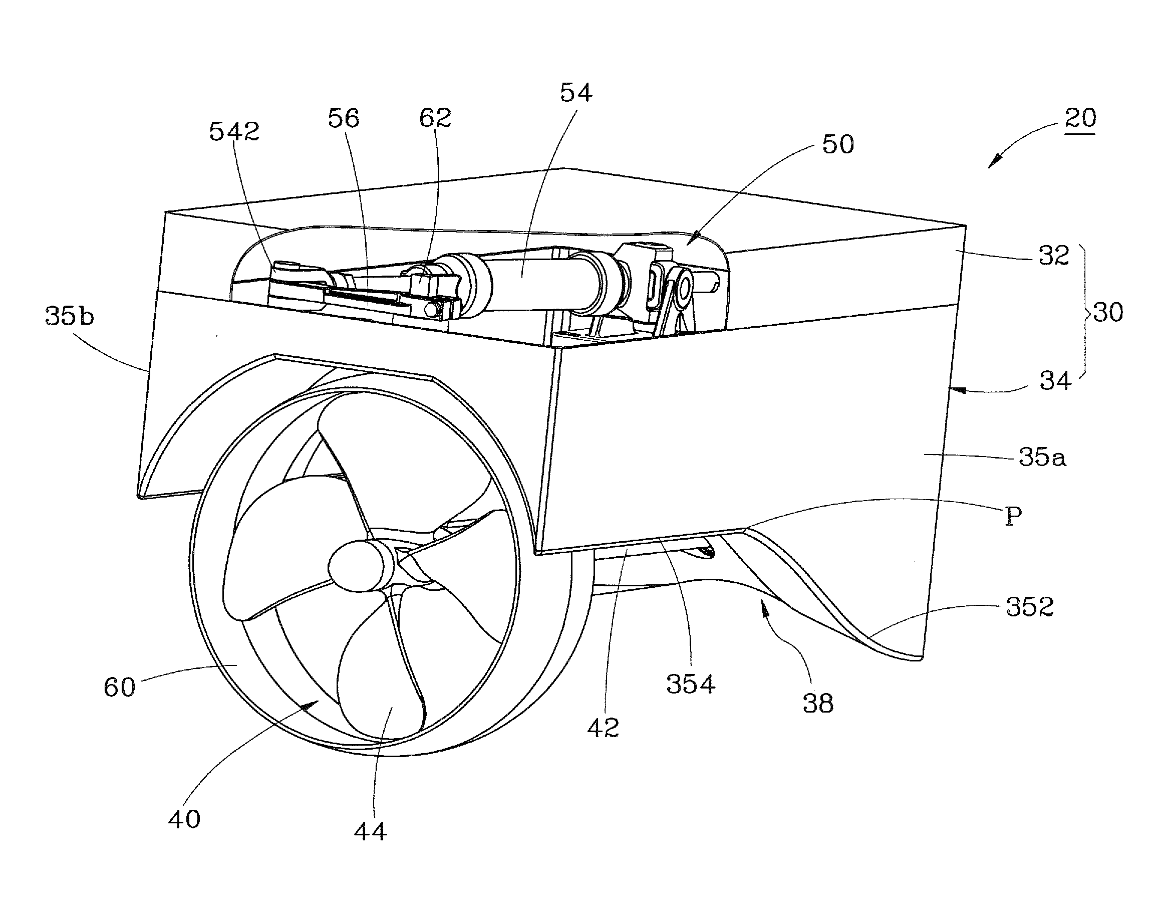 Propelling system for boat