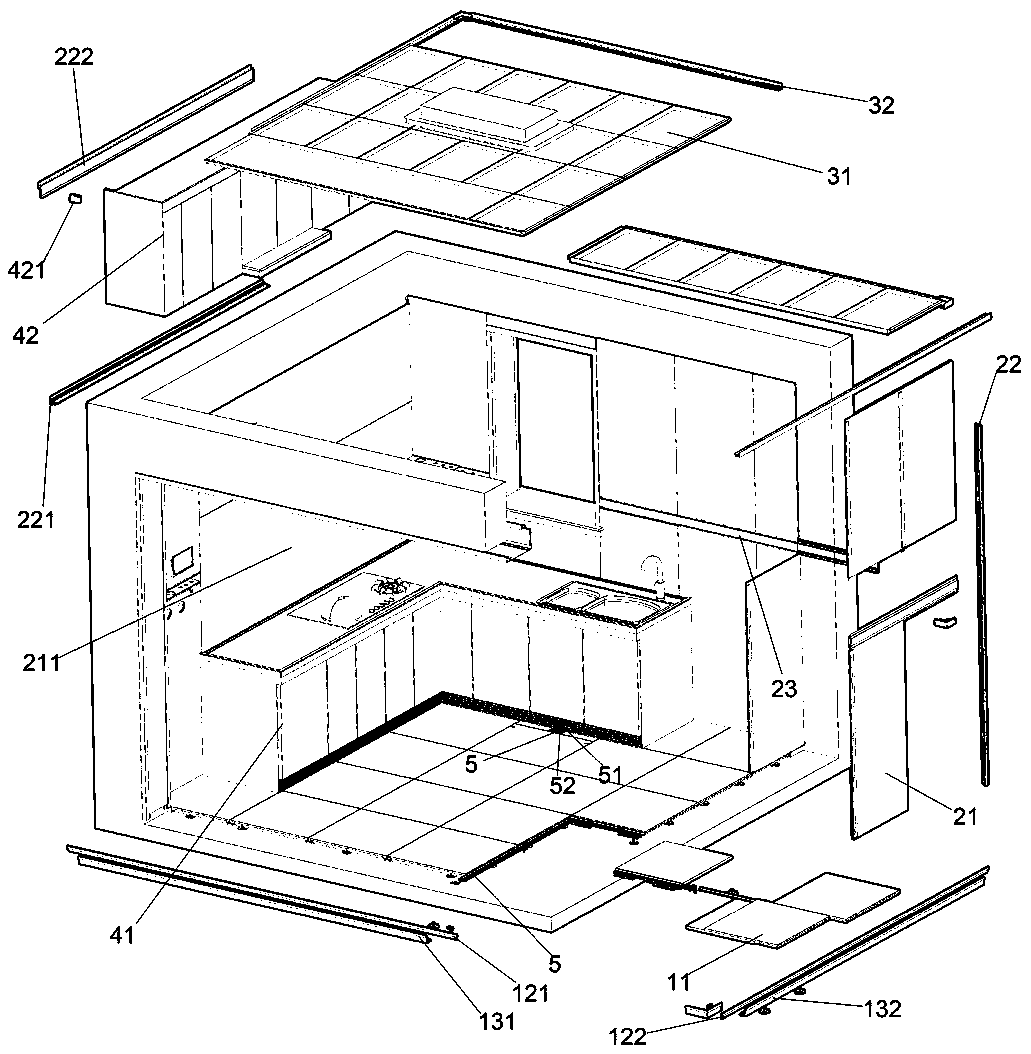 Assembly type integrated kitchen and installing method thereof