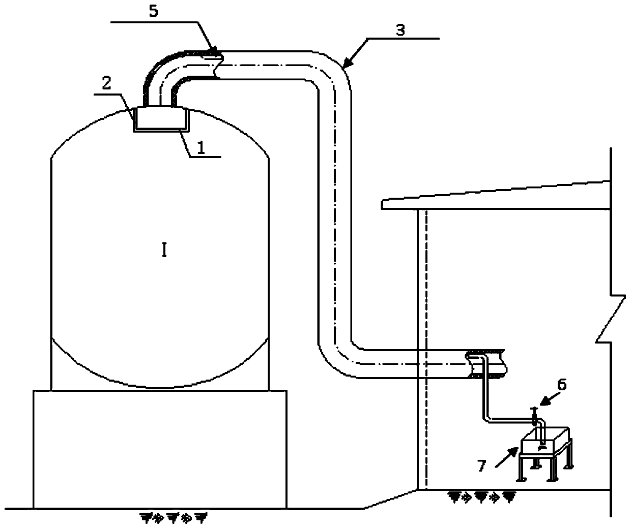Water distribution and exhaust device for pressure filtration tank, pressure filtration tank and water distribution and exhaust method