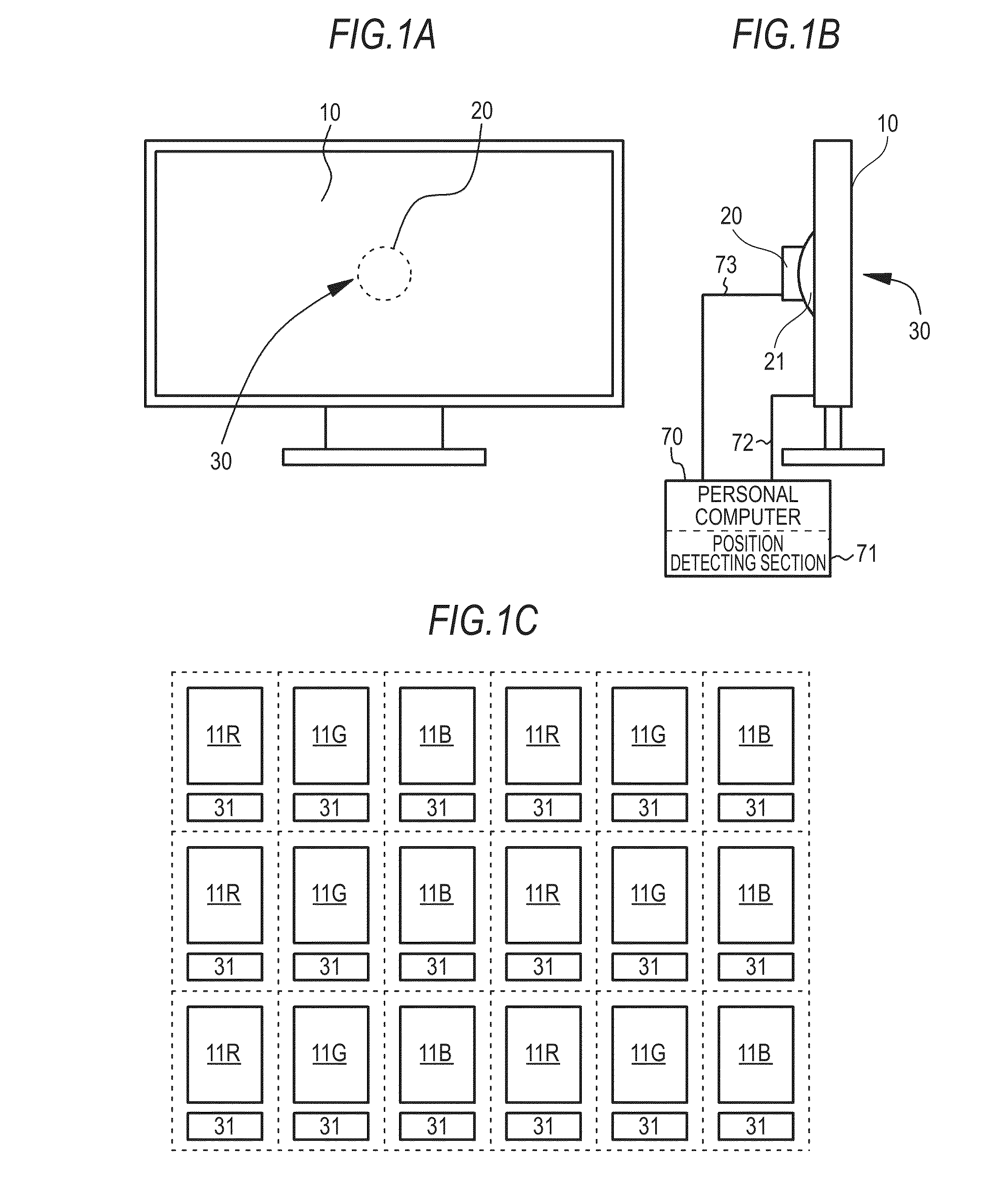 Image display device having imaging device