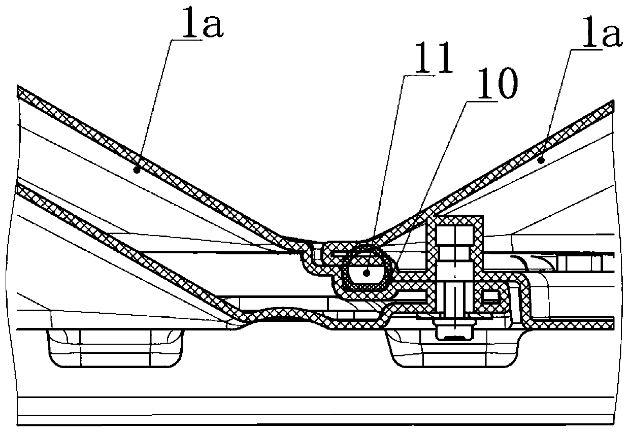 Cab top cap sealing installation structure and all-terrain vehicle comprising same