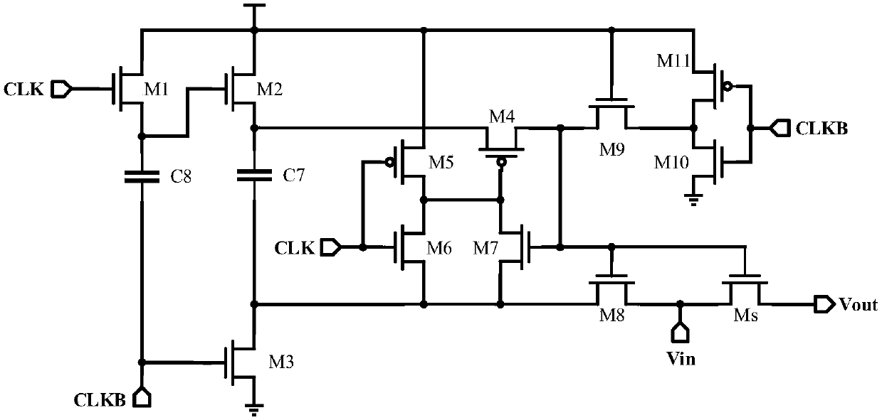 Grid voltage bootstrap switch circuit