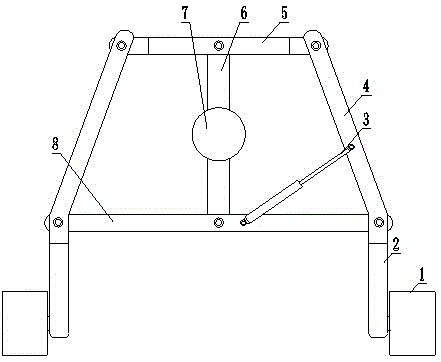 Vehicle frame traveling mechanism device