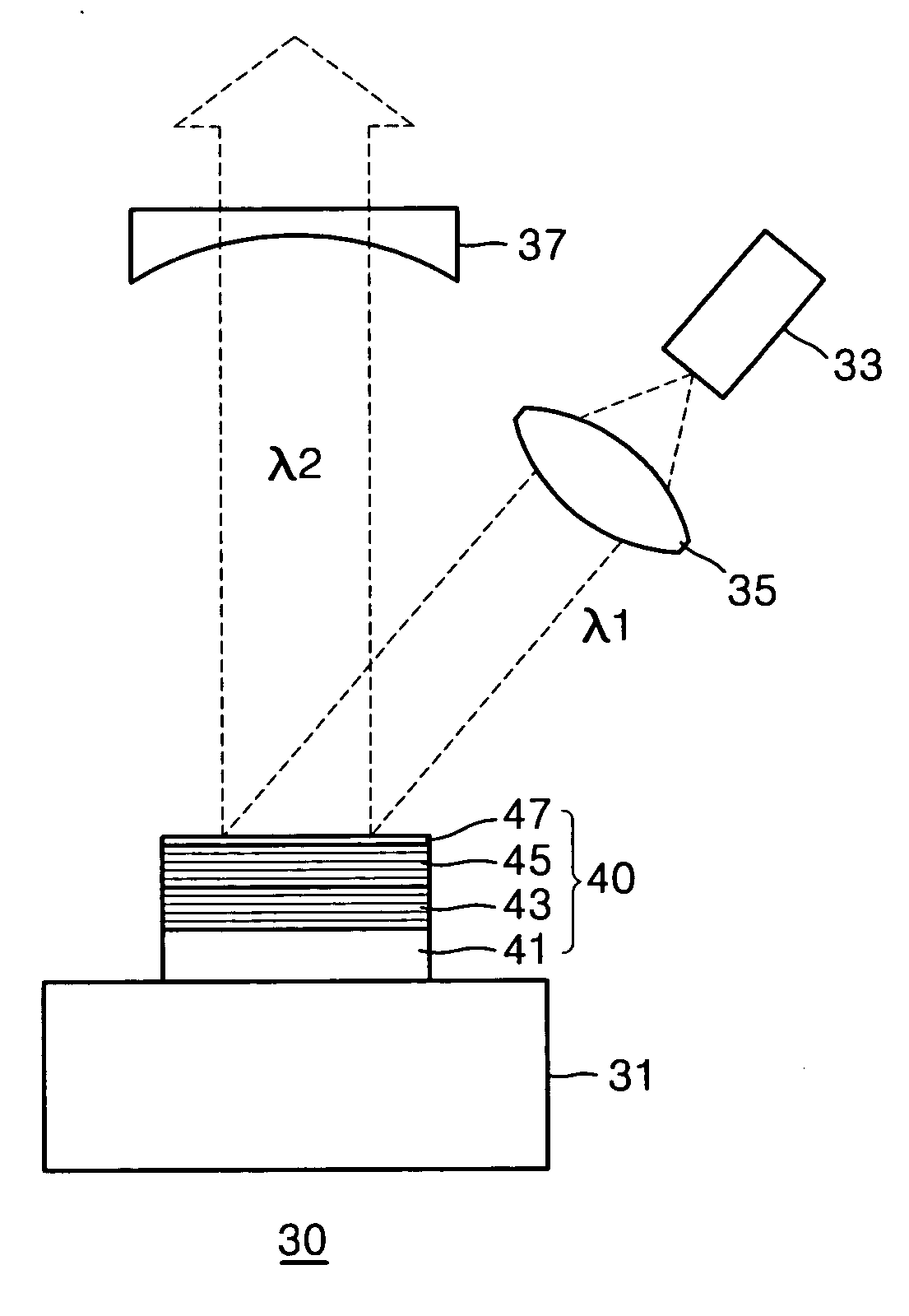 Highly efficient surface emitting laser device, laser-pumping unit for the laser device, and method of manufacturing the laser-pumping unit