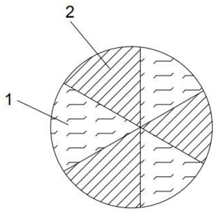 Piece-orange-like structure composite fiber with controllable bond strength and its preparation process