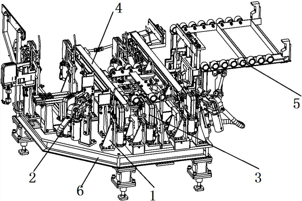 Integrated assembly table of car door welding lines