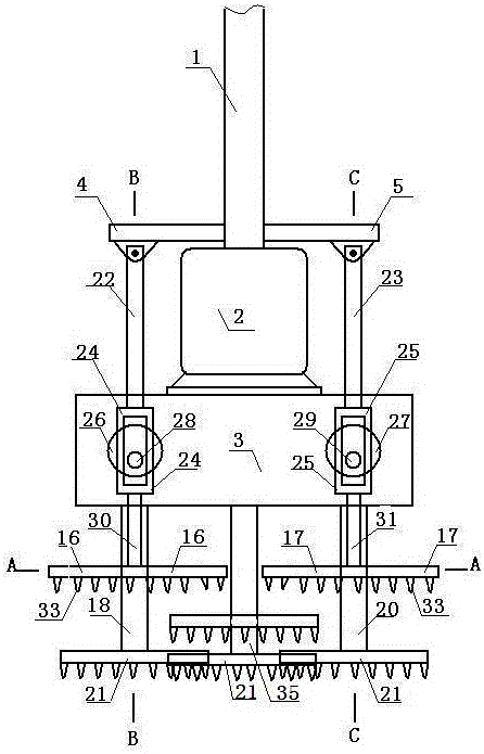 Cross-shaped stirring drilling machine