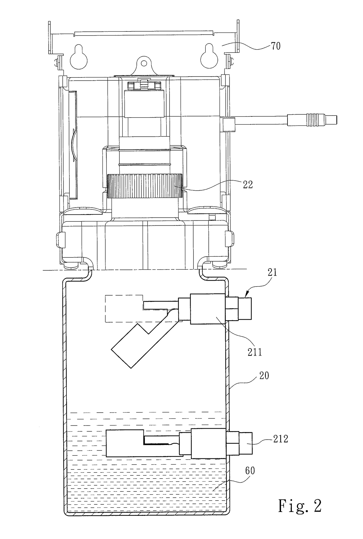 Mesa-type soap dispensing device having soap replenishing notification function