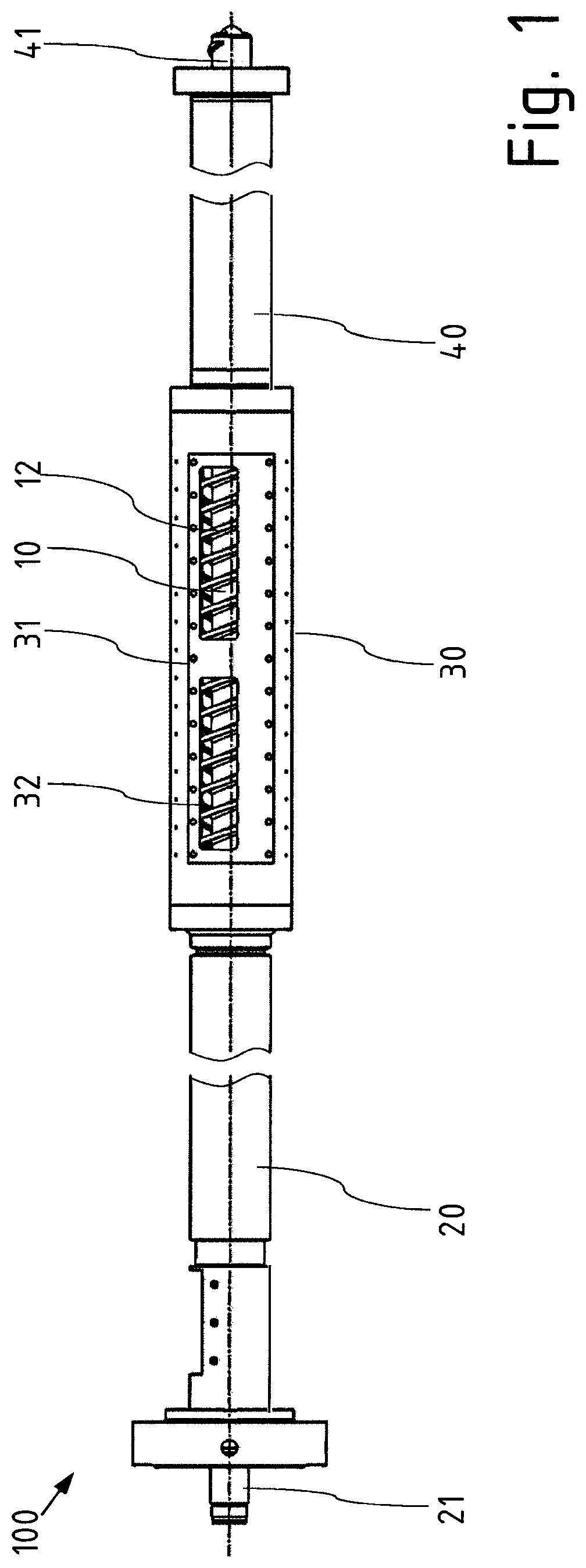 Degassing extruder having a multi-screw unit and method for degassing polymer melts therewith
