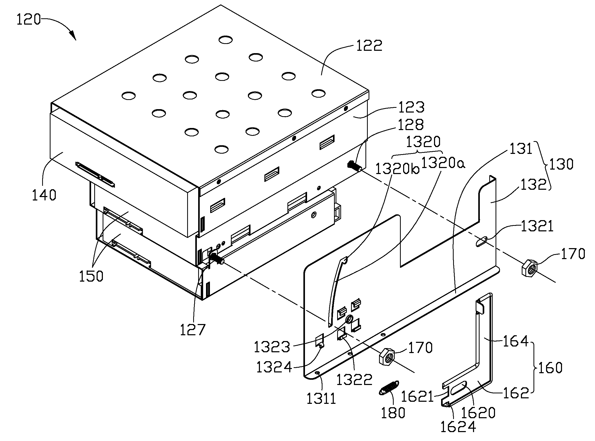 Hardware fastening structure for computer