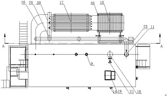 Membrane water-wall compound return water condensing type natural gas hot water boiler