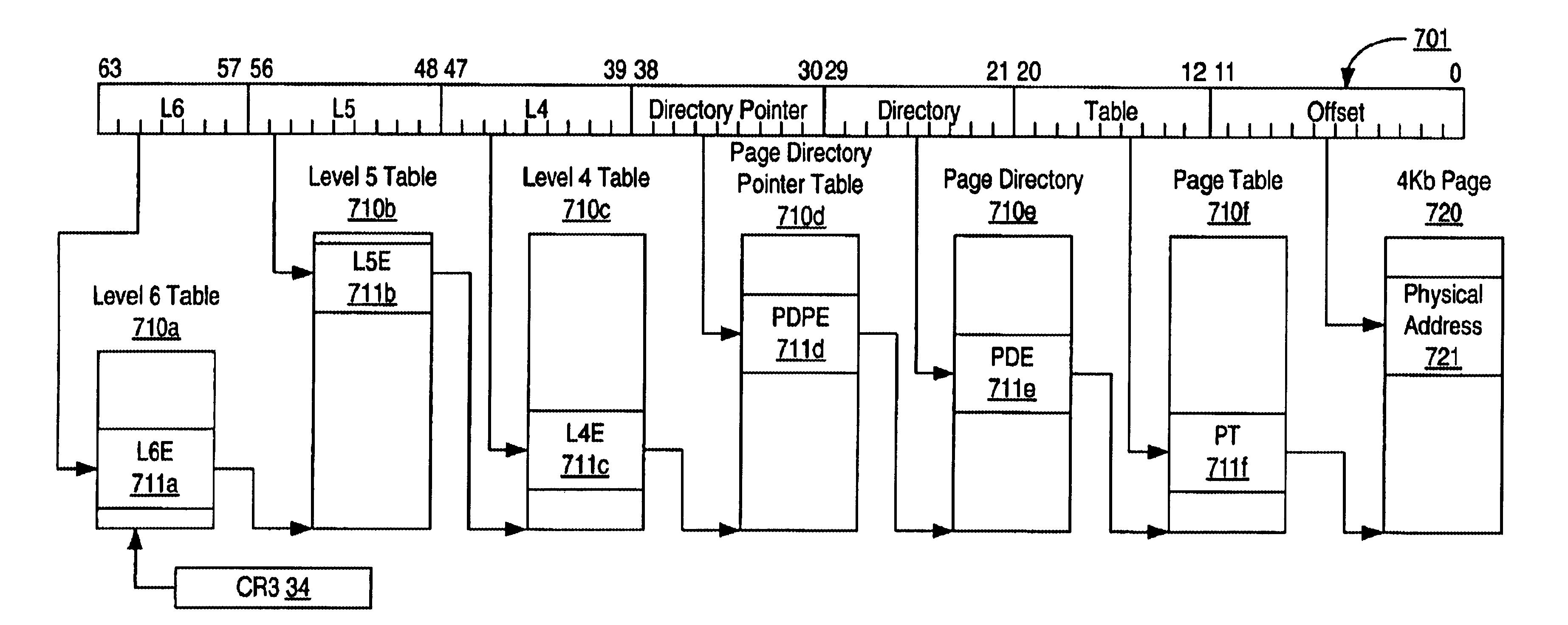 Processor including a translation unit for selectively translating virtual addresses of different sizes using a plurality of paging tables and mapping mechanisms