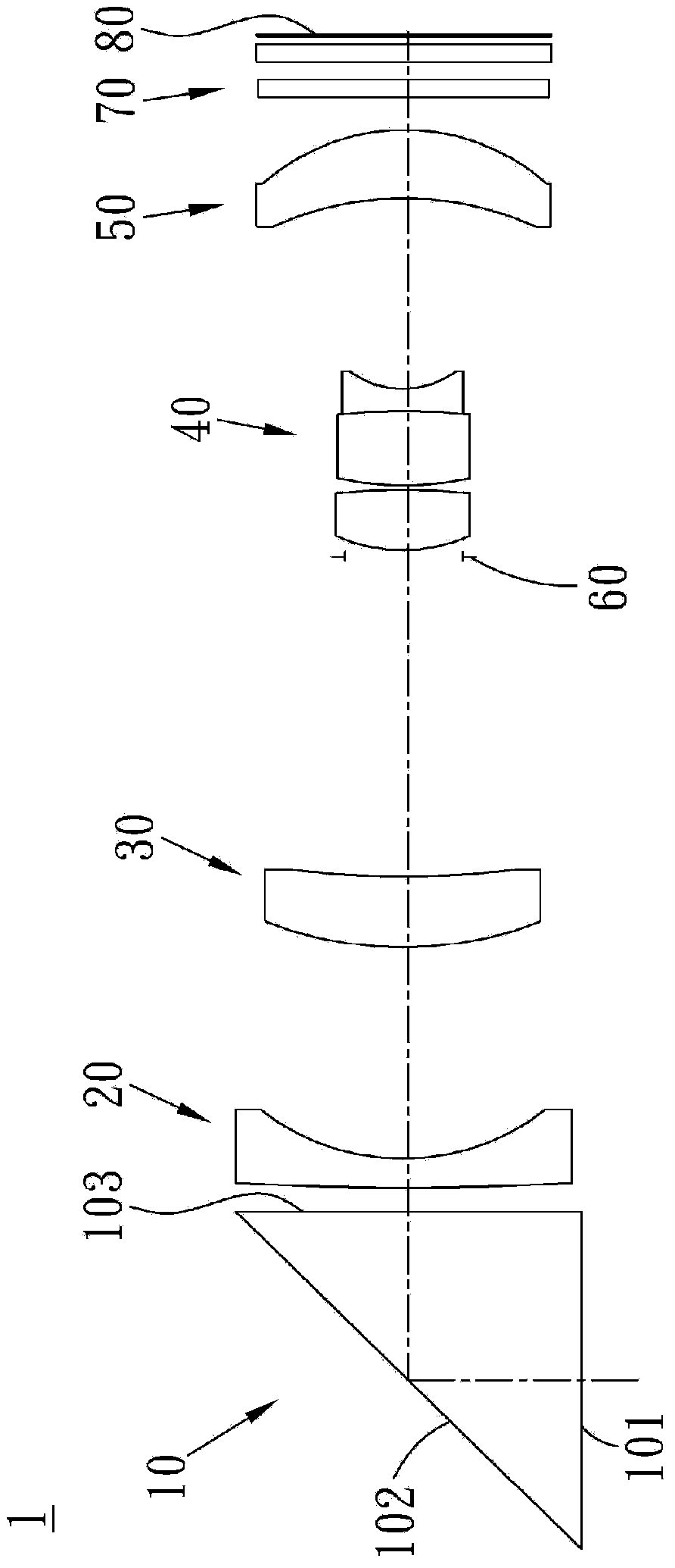 Optical lens set for camera shooting and camera shooting device thereof