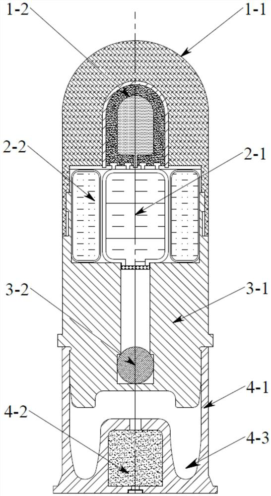 Non-pyrotechnic explosion and lacrimation composite kinetic energy bomb