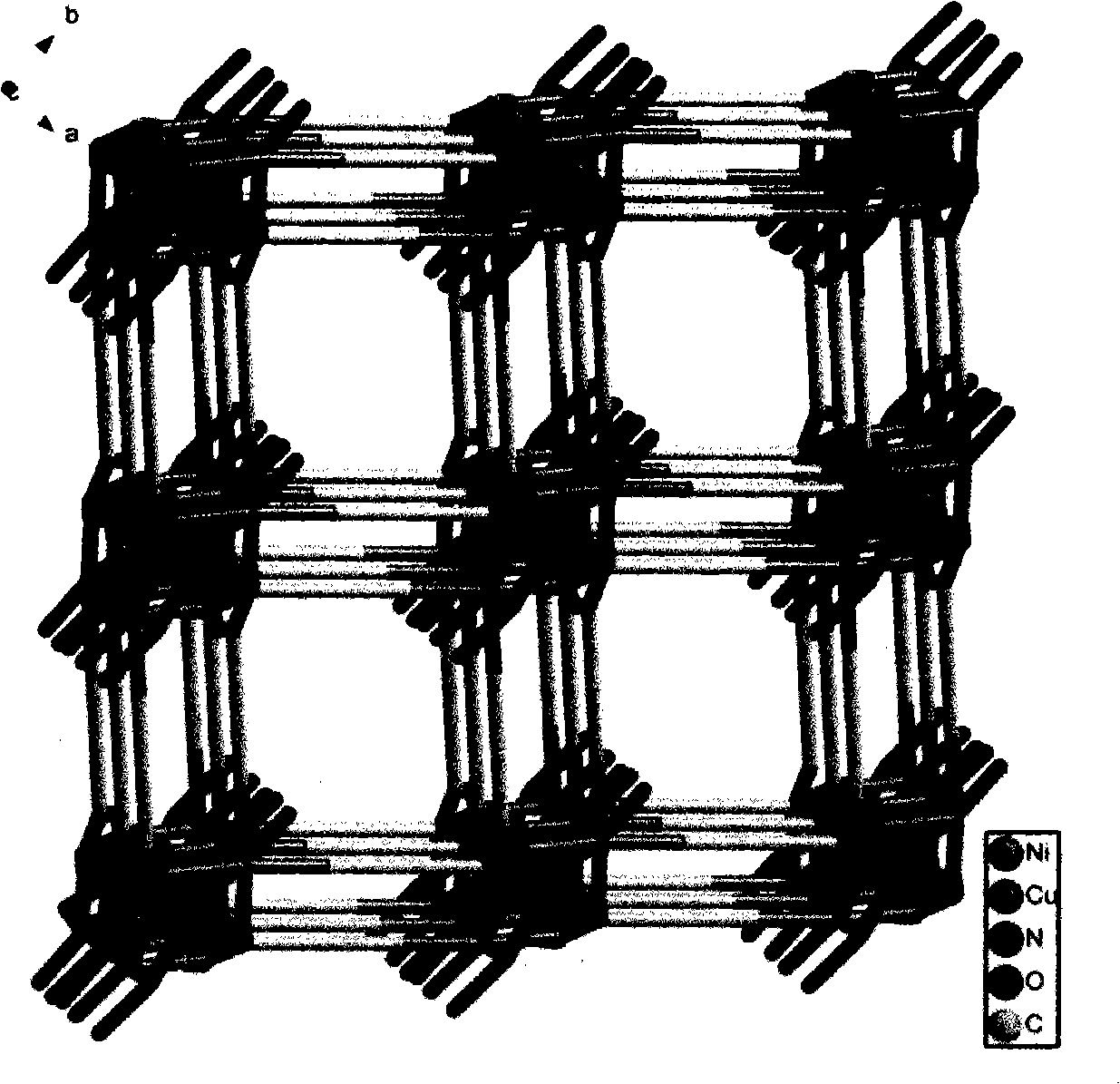 Three-dimensional nitrine copper-nickel coordination compound and method of preparing the same