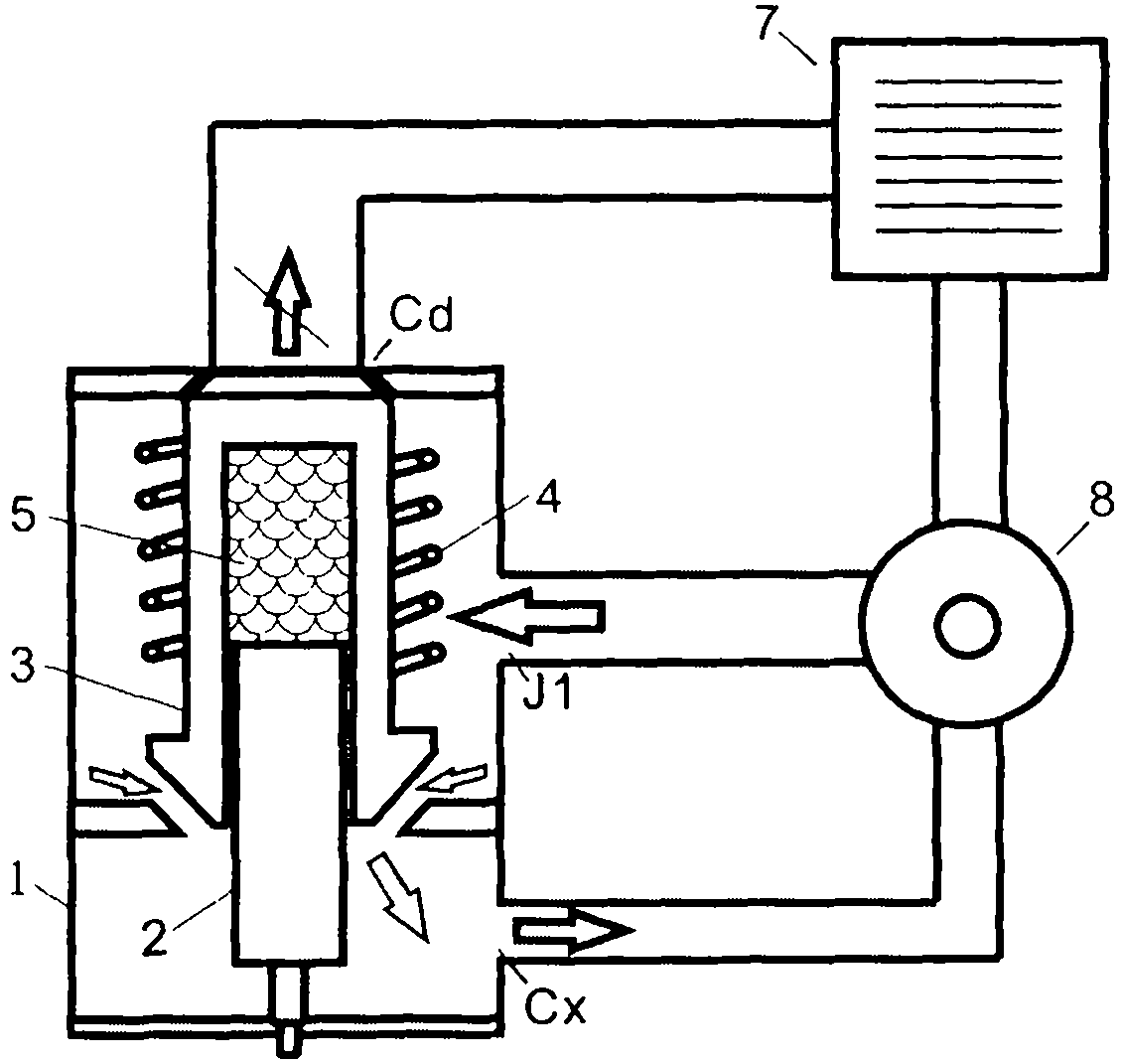 Temperature switch based on phase change and volume change effect of low-melting point metal