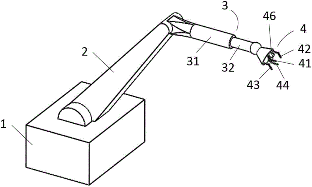 Mechanical arm for mounting of spring in machine and working method of mechanical arm