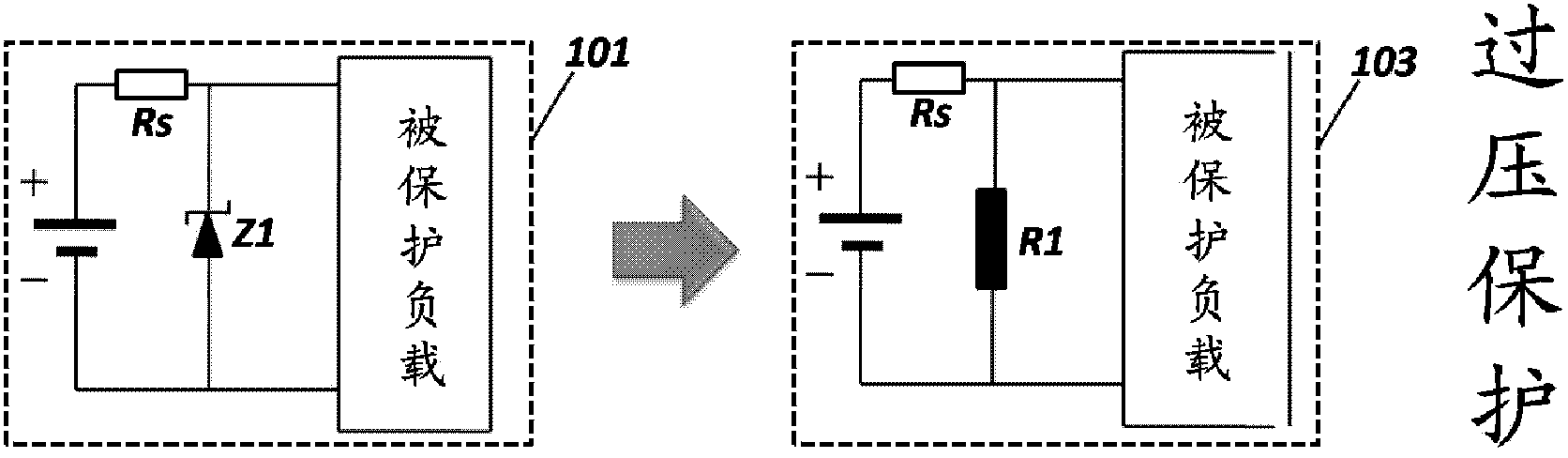 Overvoltage and overcurrent protection element and overvoltage and overcurrent protection circuit