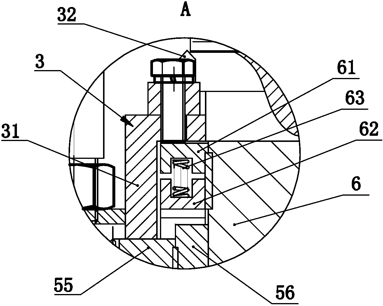 Special chamfering device for self-fastening stator core