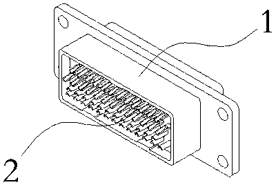 Snap spring fixing type rectangular electric connector