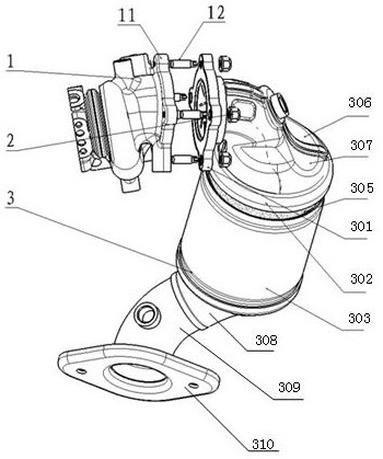A three-way catalytic converter, engine exhaust assembly and automobile
