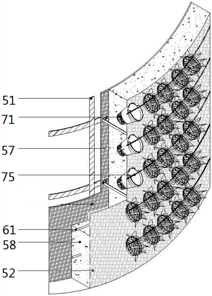 Interlayer infiltrating irrigation type green wall device