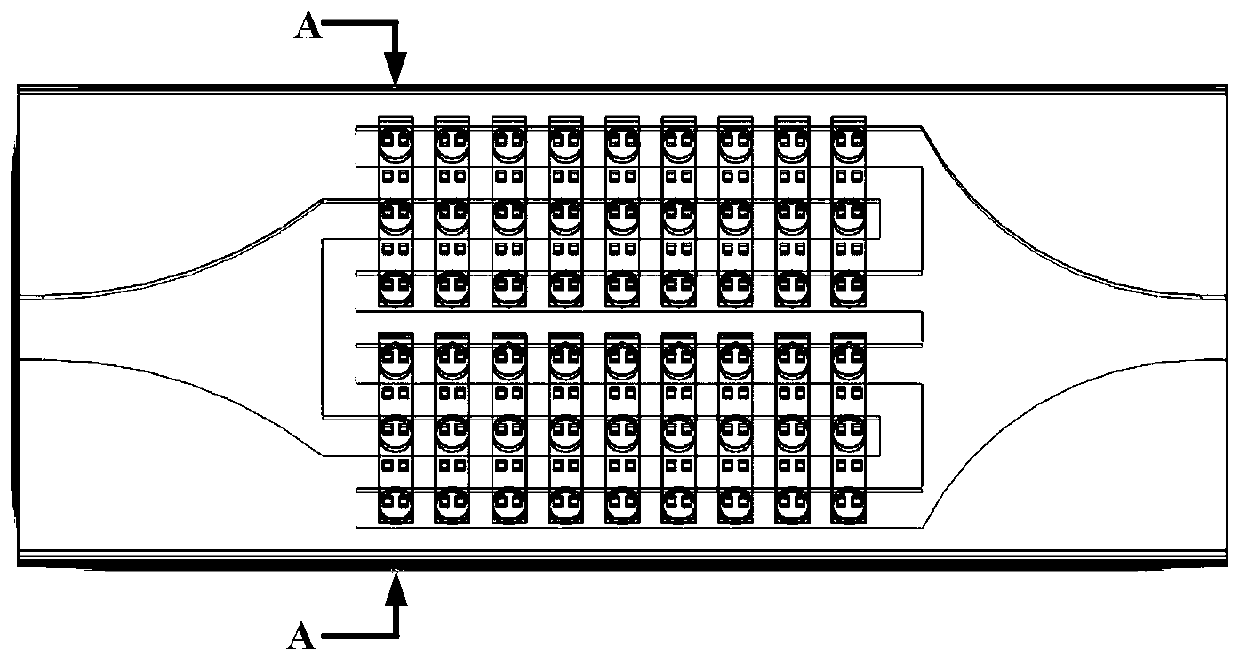 Low-flow-resistance chip embedded array micro-jet radiator and manufacturing method thereof