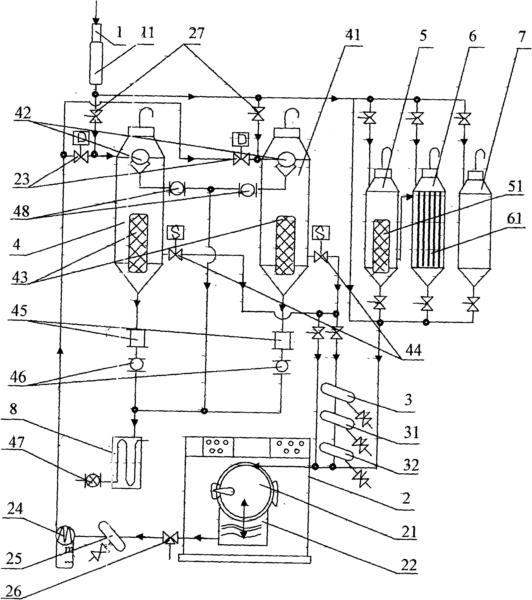 Scrubbing apparatus without washing powder and capable of circulation using water