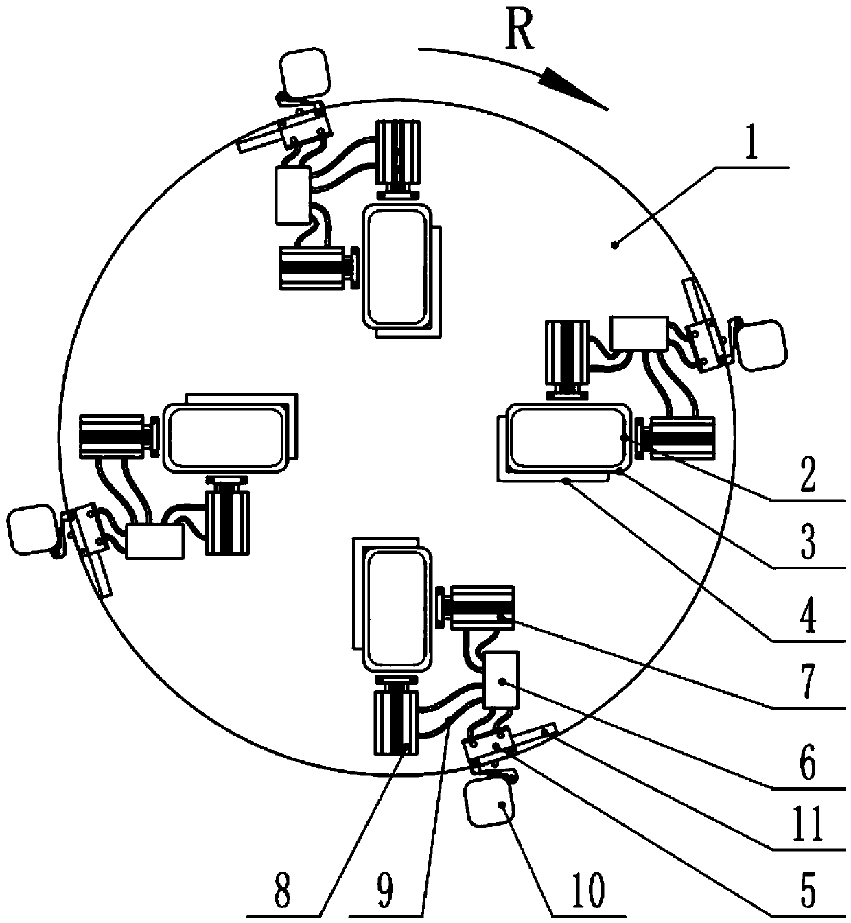 Dividing plate for automatic glass transportation of mobile phone