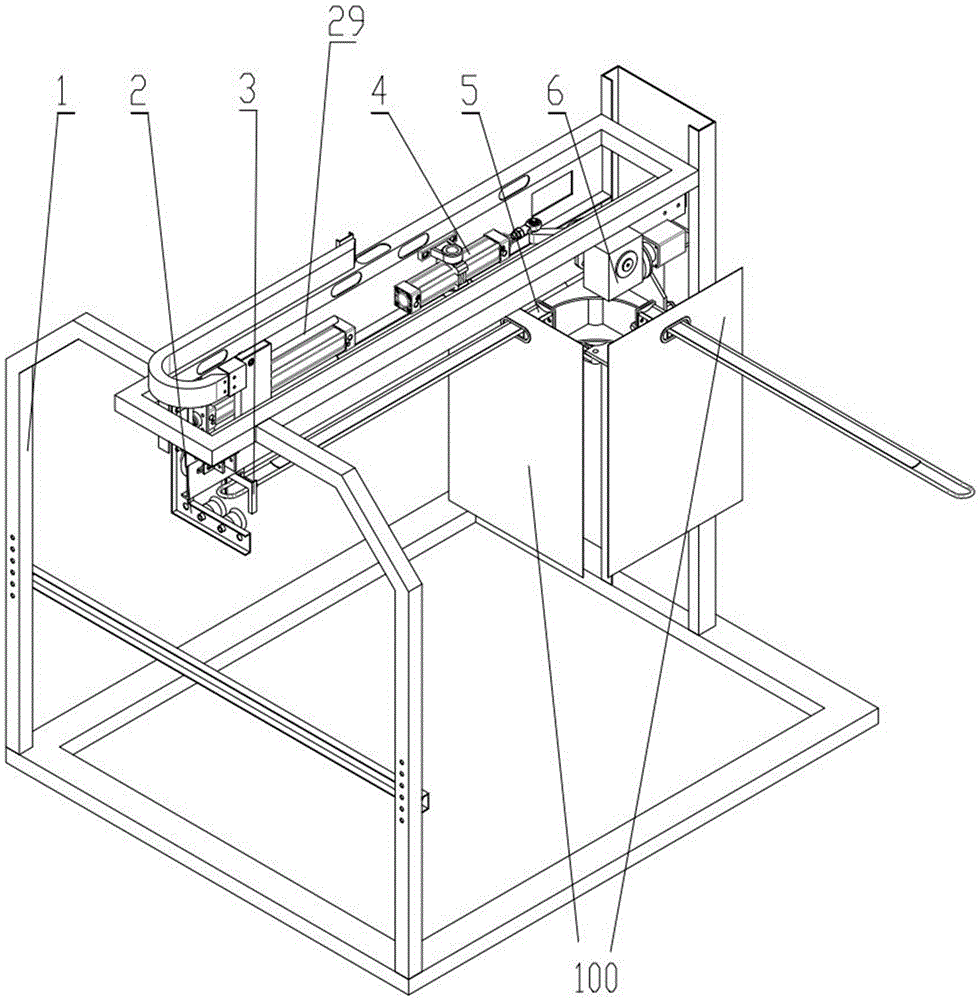 Bag supply mechanism for taking bags from perpendicularly-hung bag stack